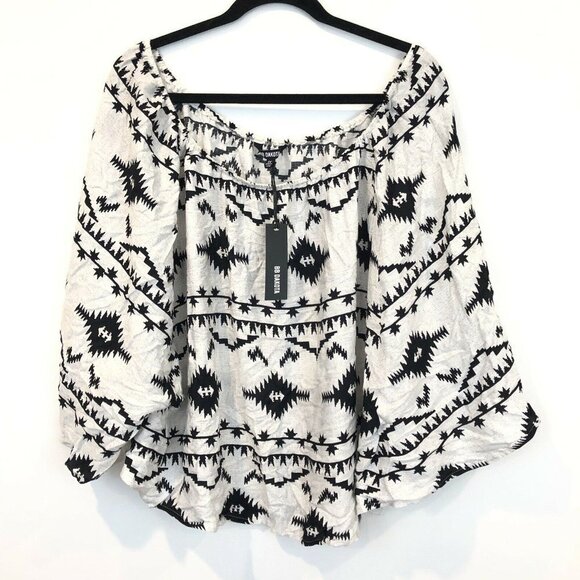 BB Dakota 1X Adal Symbol Printed Off Shoulder Top - Picture 3 of 8